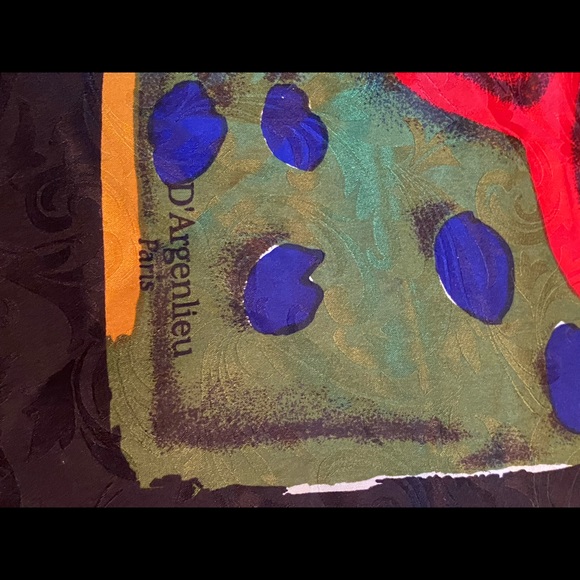 D’Argenlieu Paris 100% Silk Large Scarf - Picture 1 of 11